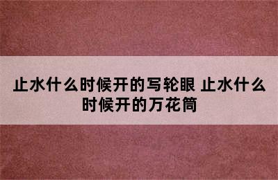 止水什么时候开的写轮眼 止水什么时候开的万花筒